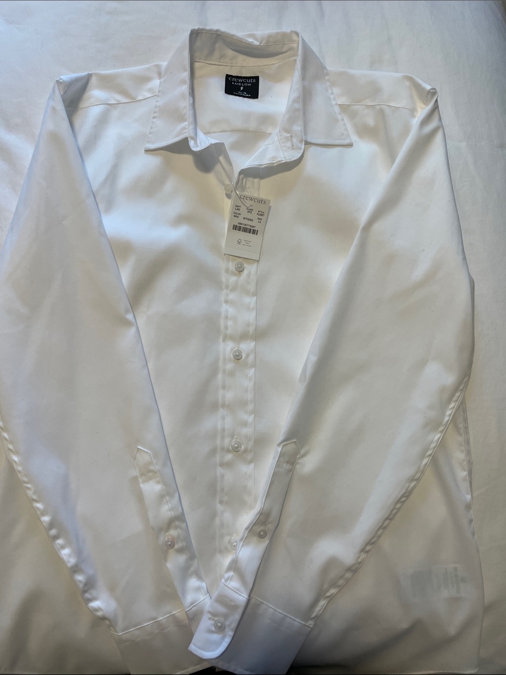 Crewcuts White Boys' Dress Shirt - Long Sleeve Button Front